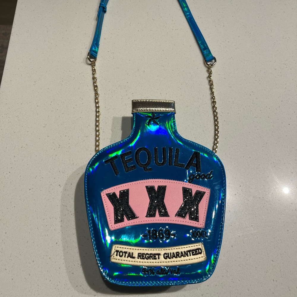 Blue and Pink Tequila Crossbody Bag